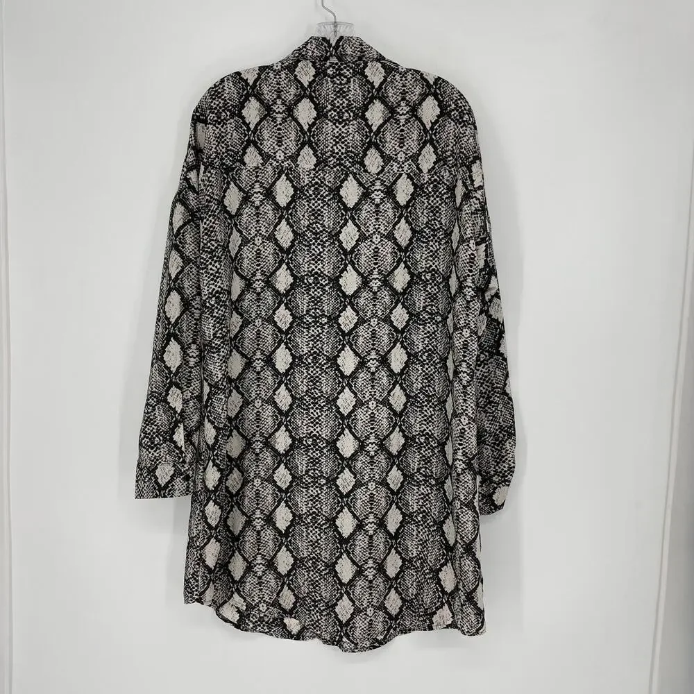 Revamped Long Sleeve Snakeskin Print Dress Size Medium